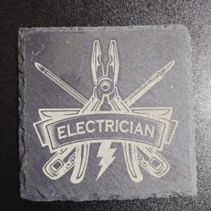 Slate Electrician Coaster - Tool